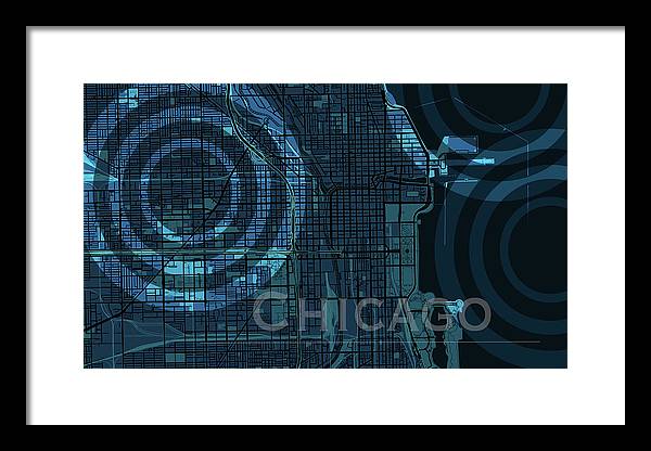 Chicago Map - Framed Print