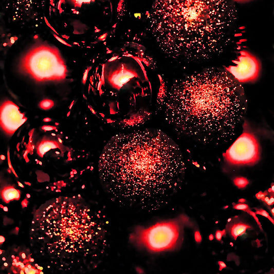 Christmas Red Spheres Digital Image Download