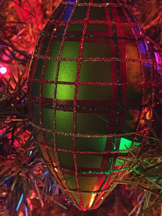 Christmas Plaid Ornament Digital Image Download
