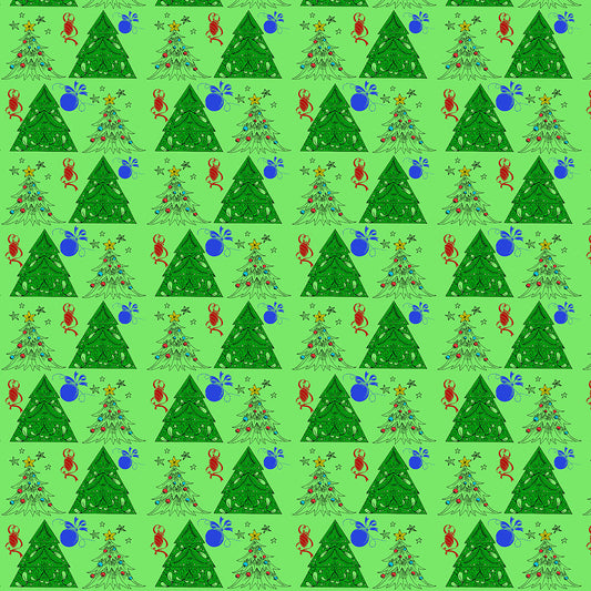 Christmas Trees on Green Digital Image Download
