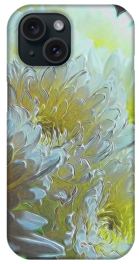 Chrysanthemums in White Light - Phone Case