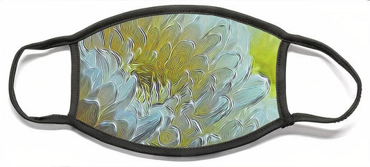 Chrysanthemums in White Light - Face Mask
