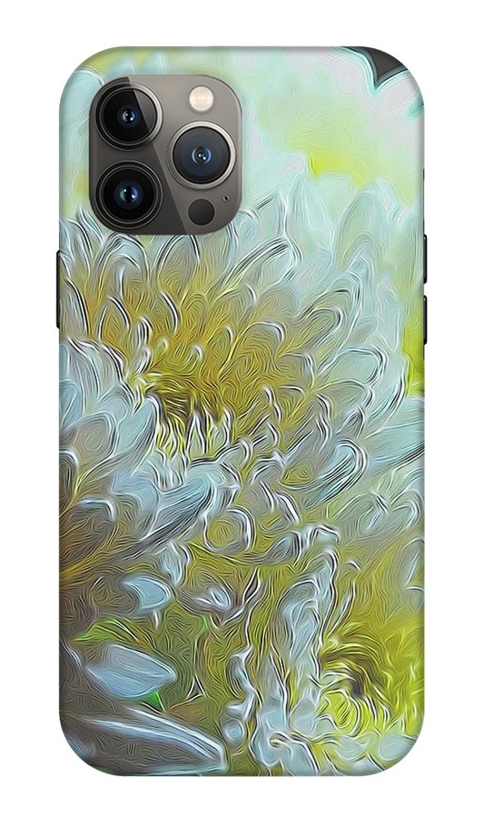 Chrysanthemums in White Light - Phone Case