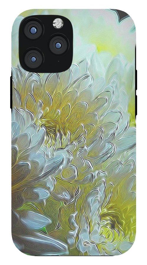 Chrysanthemums in White Light - Phone Case