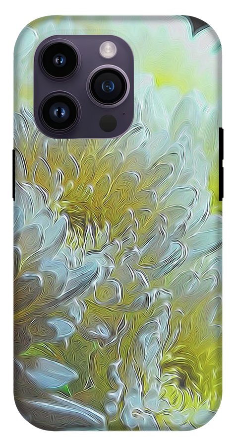 Chrysanthemums in White Light - Phone Case