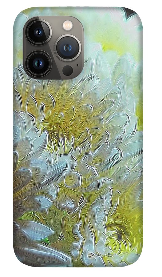 Chrysanthemums in White Light - Phone Case