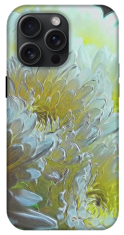 Chrysanthemums in White Light - Phone Case