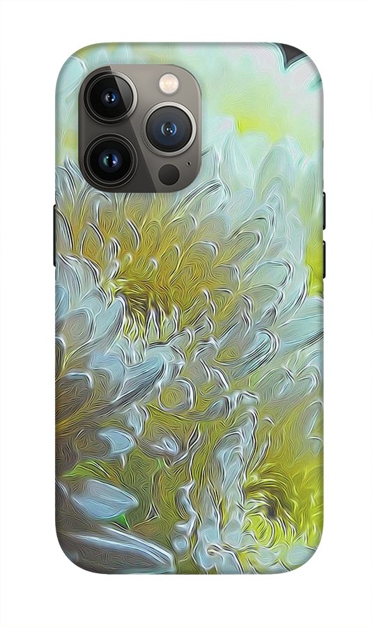 Chrysanthemums in White Light - Phone Case
