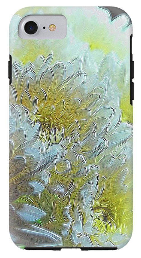Chrysanthemums in White Light - Phone Case