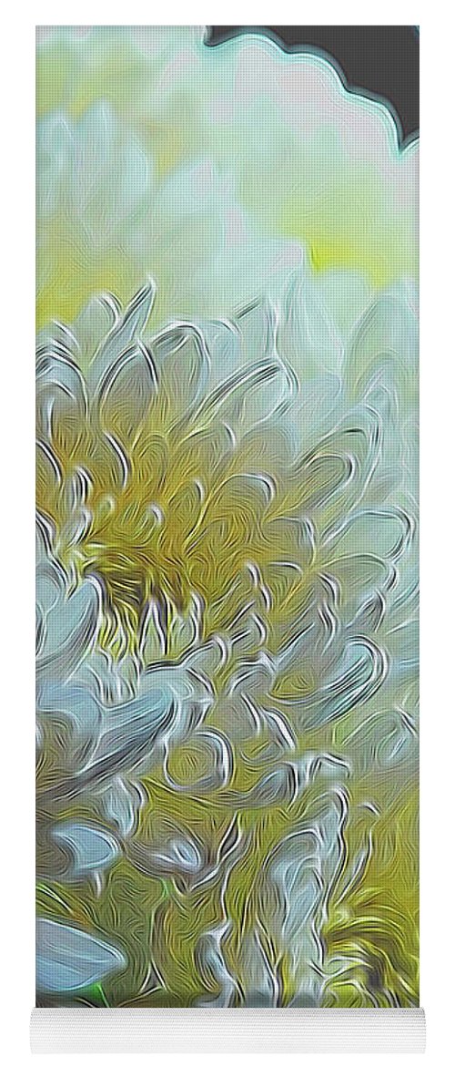 Chrysanthemums in White Light - Yoga Mat