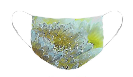 Chrysanthemums in White Light - Face Mask