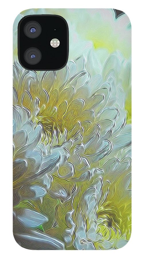 Chrysanthemums in White Light - Phone Case