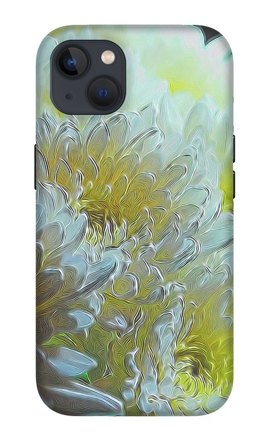 Chrysanthemums in White Light - Phone Case