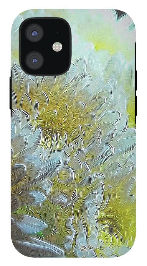Chrysanthemums in White Light - Phone Case