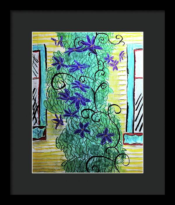 Climbing Purple Vines - Framed Print