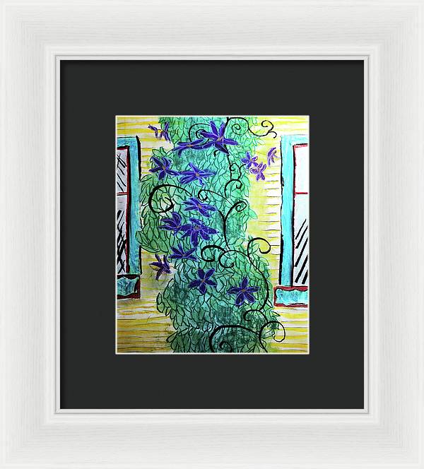 Climbing Purple Vines - Framed Print