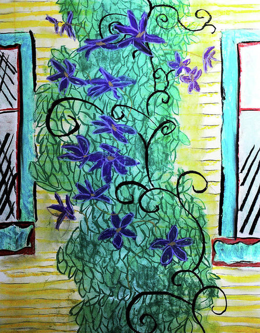 Climbing Purple Vines - Art Print