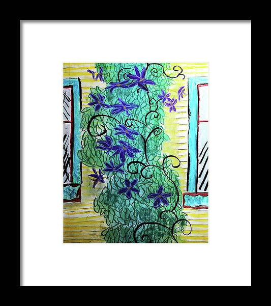 Climbing Purple Vines - Framed Print