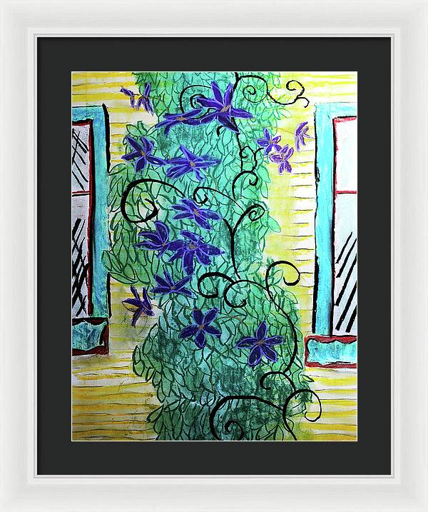 Climbing Purple Vines - Framed Print