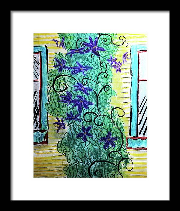 Climbing Purple Vines - Framed Print