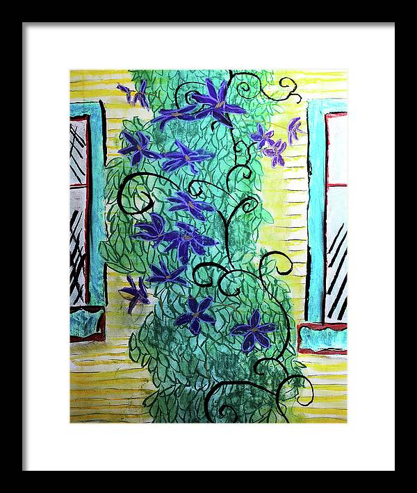 Climbing Purple Vines - Framed Print