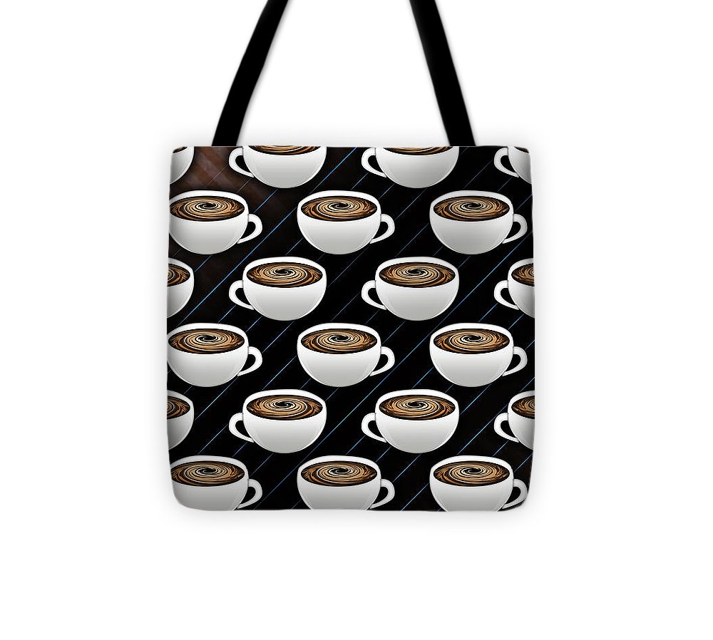 Coffee Cups and Stripes - Tote Bag