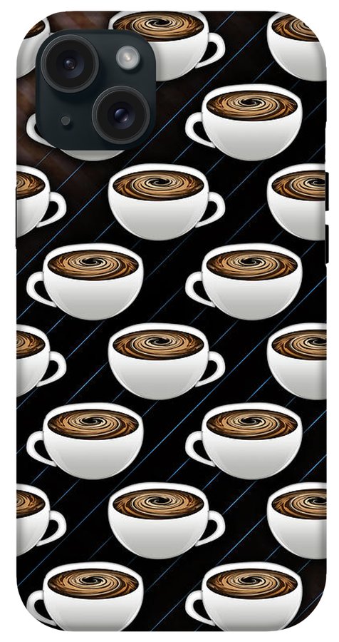 Coffee Cups and Stripes - Phone Case