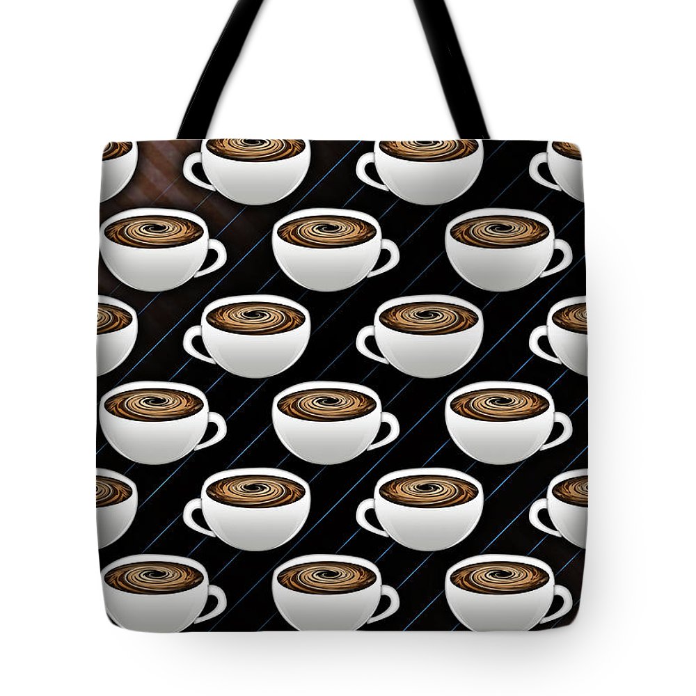 Coffee Cups and Stripes - Tote Bag