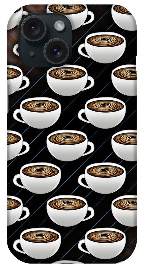 Coffee Cups and Stripes - Phone Case