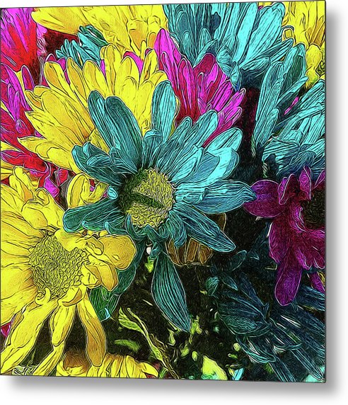 Colorful Daisies - Metal Print
