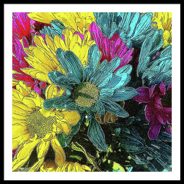 Colorful Daisies - Framed Print