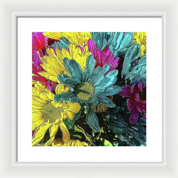Colorful Daisies - Framed Print