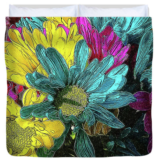 Colorful Daisies - Duvet Cover