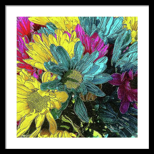 Colorful Daisies - Framed Print