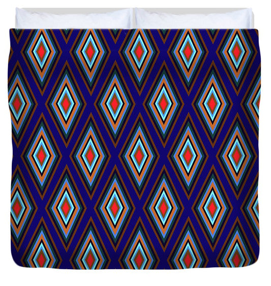 Colorful Diamonds Geometric Pattern Variation 3 - Duvet Cover
