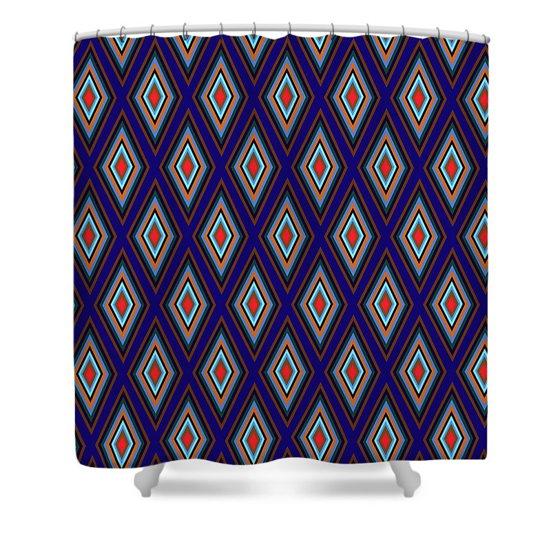Colorful Diamonds Geometric Pattern Variation 3 - Shower Curtain