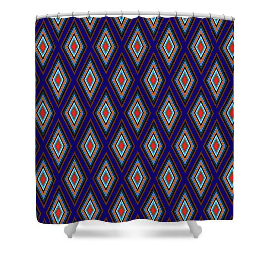 Colorful Diamonds Geometric Pattern Variation 3 - Shower Curtain