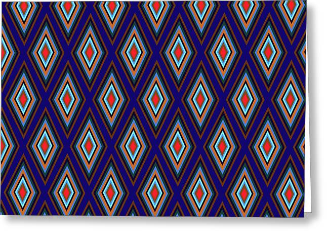 Colorful Diamonds Geometric Pattern Variation 3 - Greeting Card