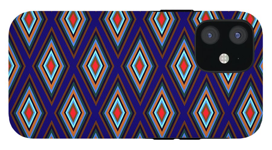 Colorful Diamonds Geometric Pattern Variation 3 - Phone Case