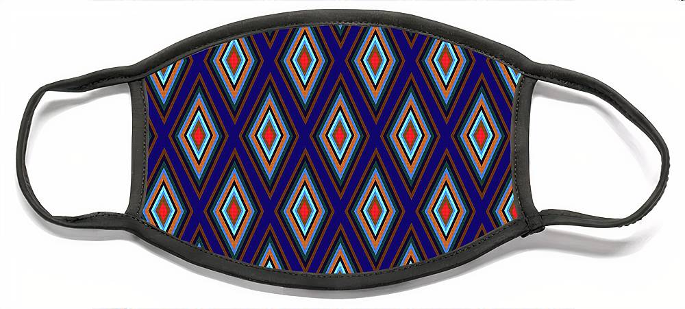 Colorful Diamonds Geometric Pattern Variation 3 - Face Mask