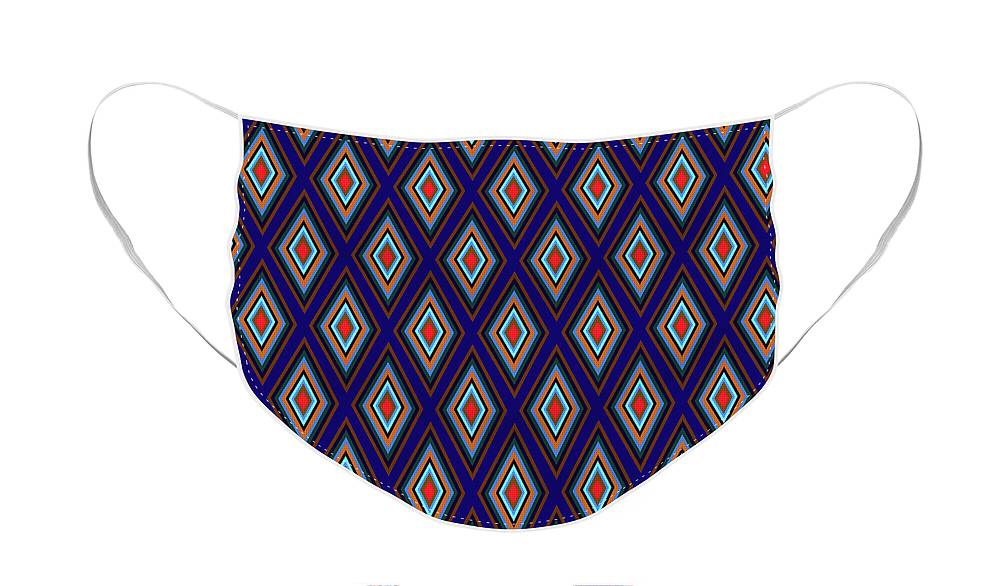 Colorful Diamonds Geometric Pattern Variation 3 - Face Mask