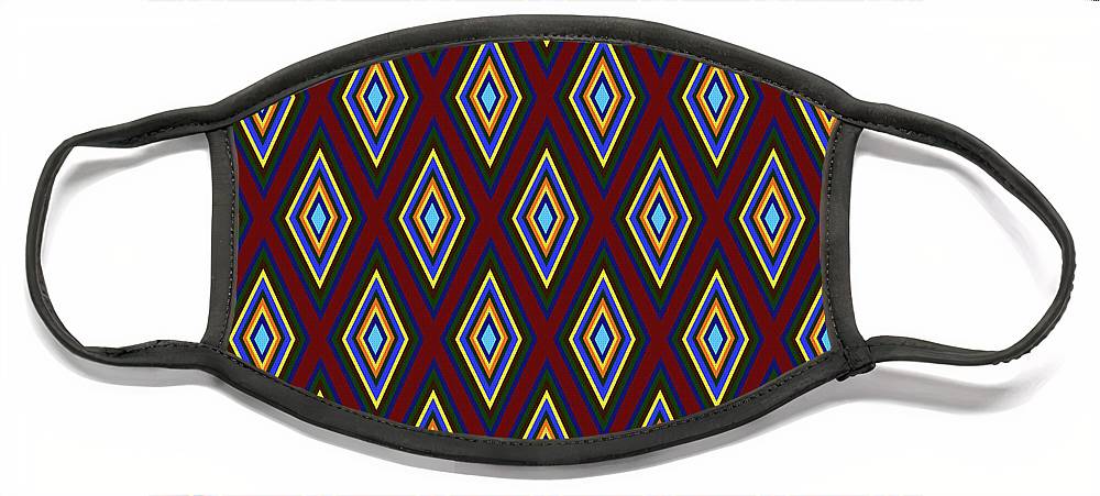 Colorful Diamonds Pattern Variation 1 - Face Mask
