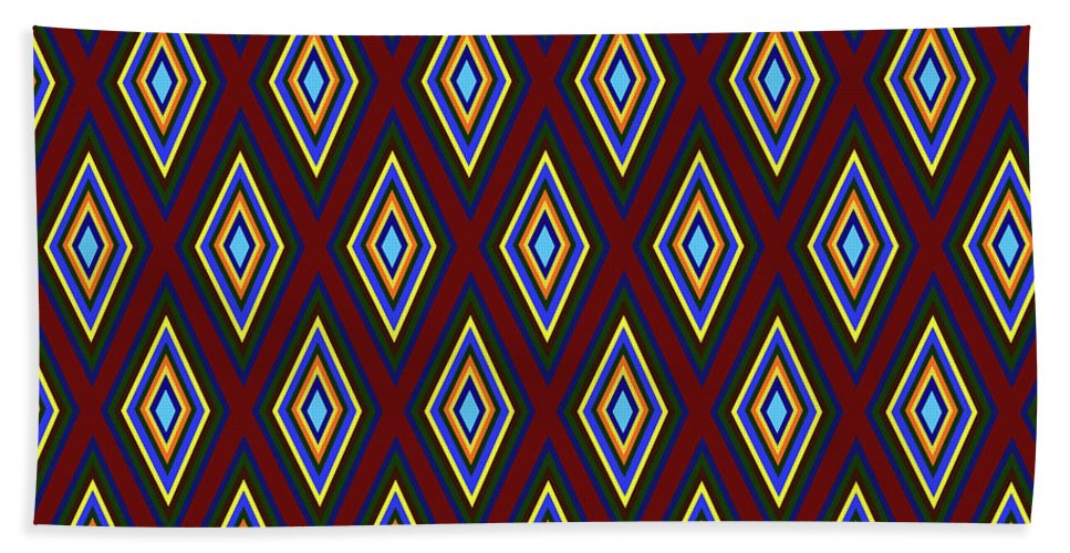Colorful Diamonds Pattern Variation 1 - Beach Towel