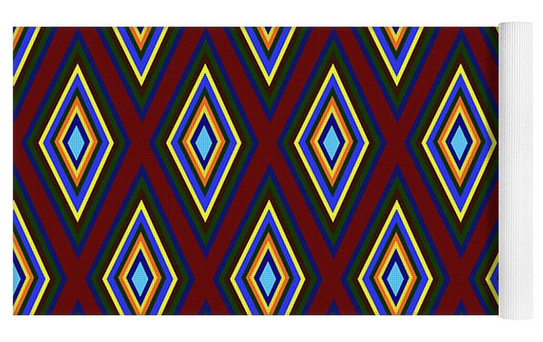 Colorful Diamonds Pattern Variation 1 - Yoga Mat