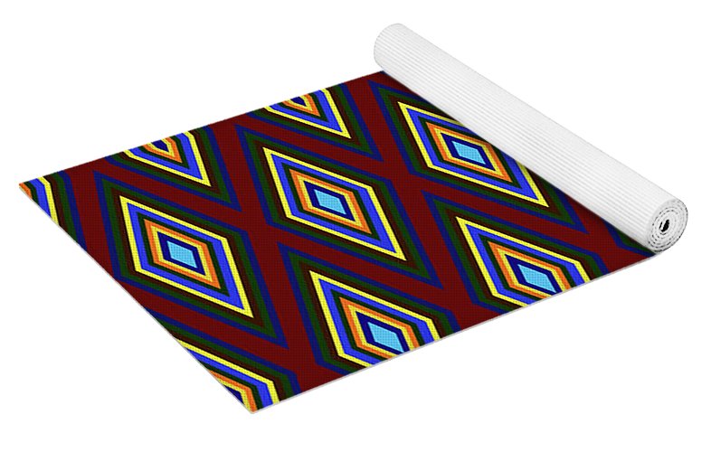 Colorful Diamonds Pattern Variation 1 - Yoga Mat