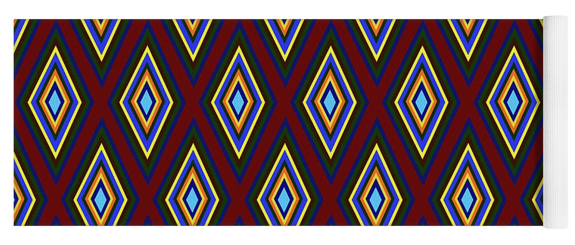 Colorful Diamonds Pattern Variation 1 - Yoga Mat