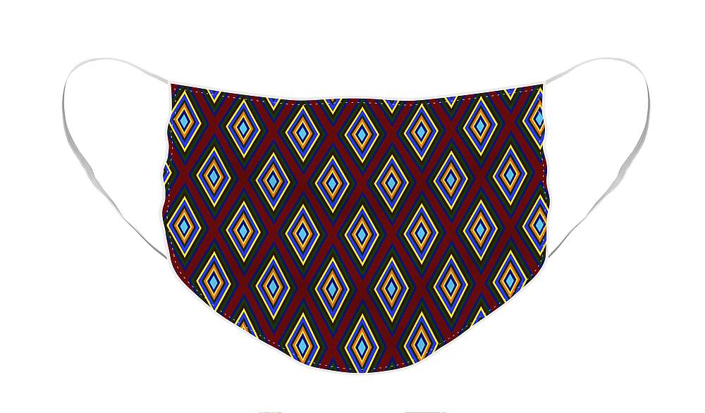 Colorful Diamonds Pattern Variation 1 - Face Mask