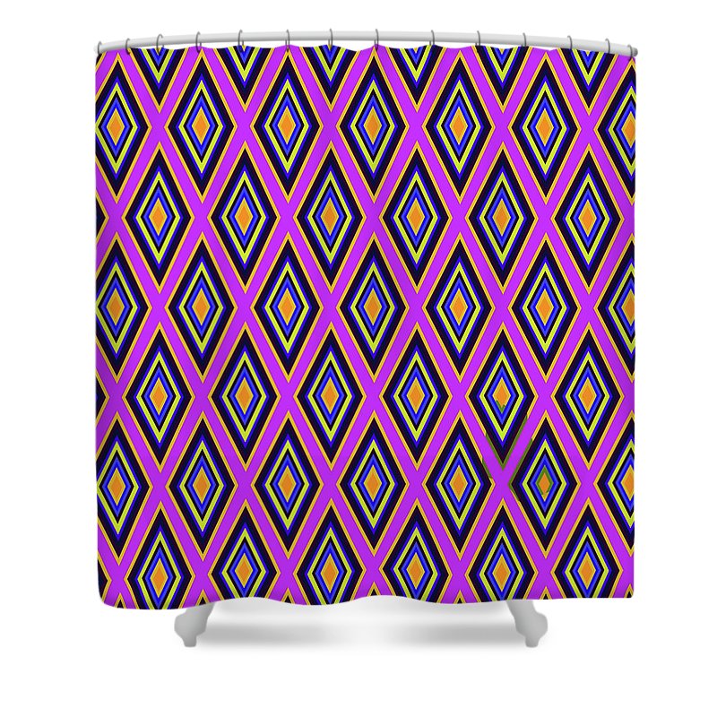 Colorful Diamonds Variation 4 - Shower Curtain