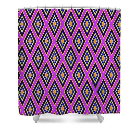 Colorful Diamonds Variation 4 - Shower Curtain