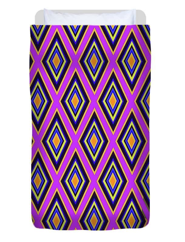 Colorful Diamonds Variation 4 - Duvet Cover